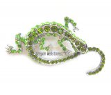 Green Crystal Looping Lizard Pin