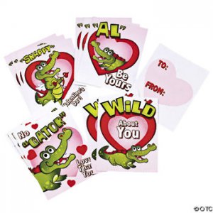 Snappy Alligator Valentine Cards (12)