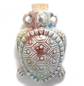 Miniature Raku Ceramic Turtle Bottle