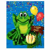 Frog/Alligator Swamp Party Invitations, pk/8