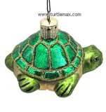 Happy Turtle Glass Ornament