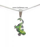 Sterling Enamel Little Gecko Necklace
