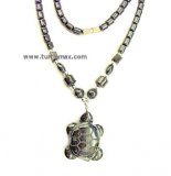 Hematite Beaded Turtle Necklace