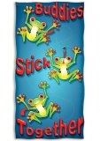 "Buddies Stick Together" Frog Beach Towel