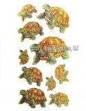 Golden Outline Tortoise Stickers