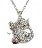 Silver & Crystal Lizard Necklace