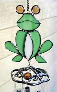 Stained-Glass Frog Windchime