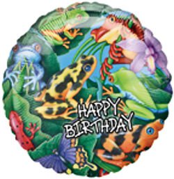 Frogs & Lizards Mylar Birthday Balloon