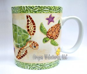 Undersea Garden Sea Turtle Mug (Large)