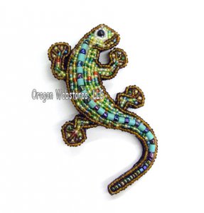 Beaded Gecko Pin
