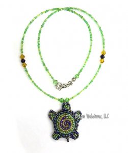 Spiral Turtle Beaded Necklace