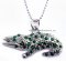 Silver & Crystal Alligator Necklace