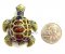 Sea Turtle Tiny Jewel Box with Aqua Crystals
