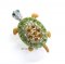 Amber and Green Crystal Turtle Pin